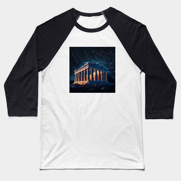 Ancient greek temple Baseball T-Shirt by Artisticwalls